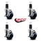 Service Caster 3.5'' Solid Poly Swivel 1-5/8'' Expanding Stem Caster Set with Brake, 4PK SCC-EX20S3514-SPUS-TLB-158-4 - alternate 4
